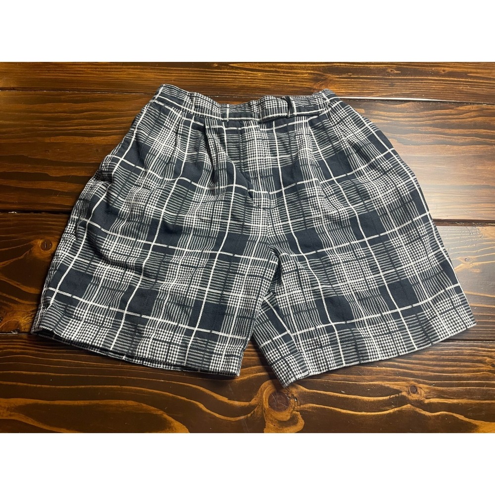 HALEY Shorts, Women's Size 8, Black White, Plaid, Vintage